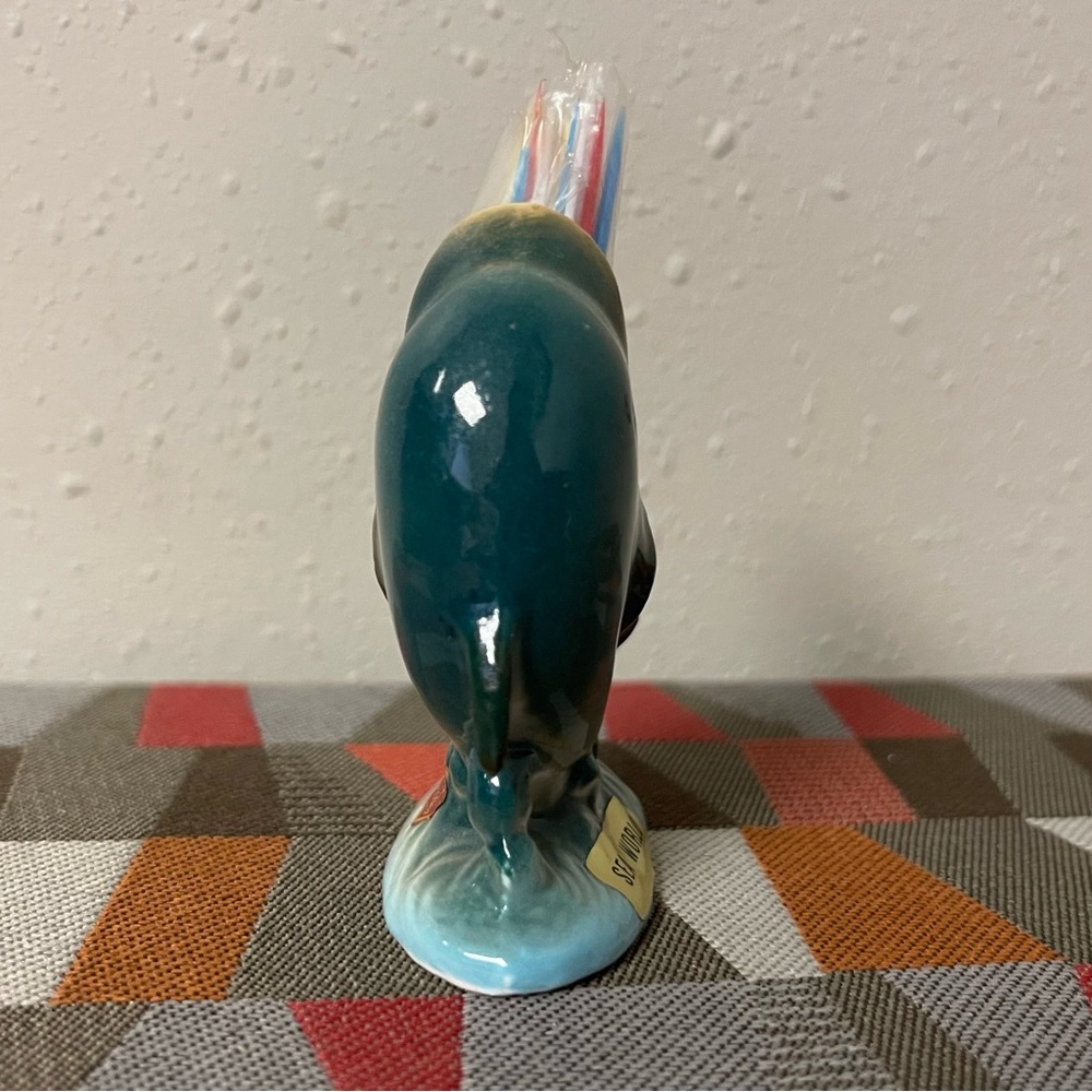 Vintage Sea World Toothpick Holder - Mini Figure Dolphin - Kelvin's Bone China - Picture 5 of 8